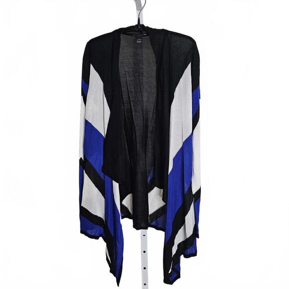 INC International Concepts Sweaters - Women's Open Front Color Block Cardigan Sweater